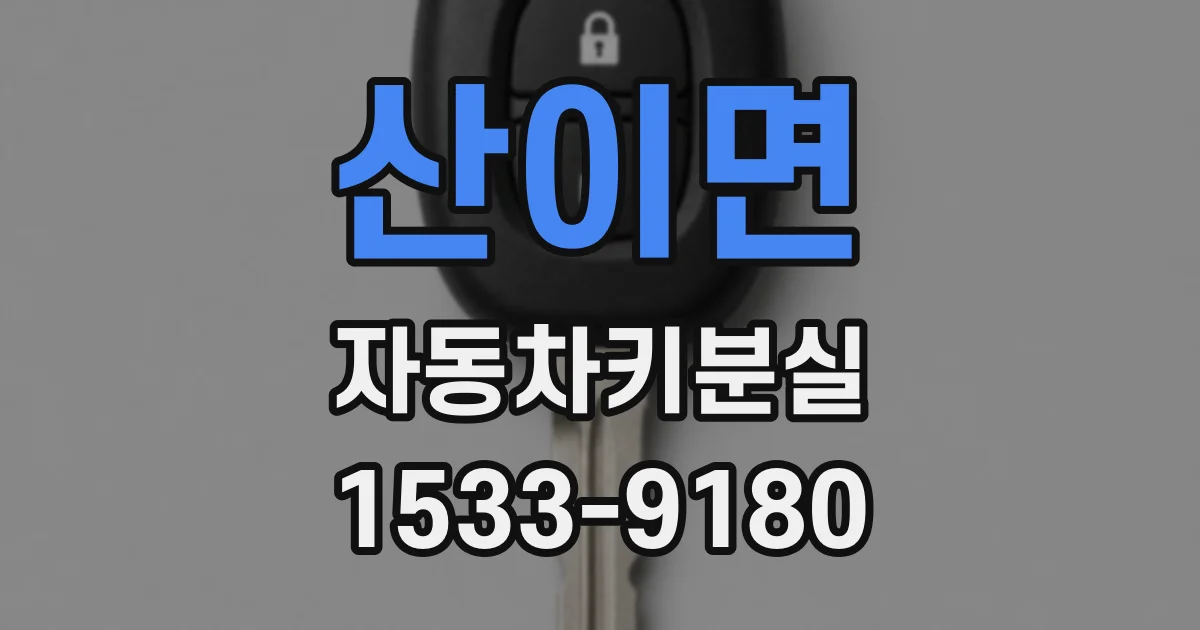 산이면 자동차키분실