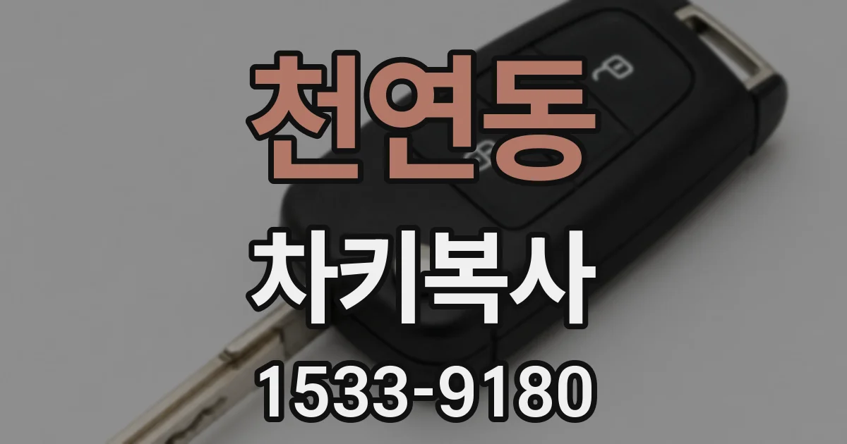 천연동 차키복사
