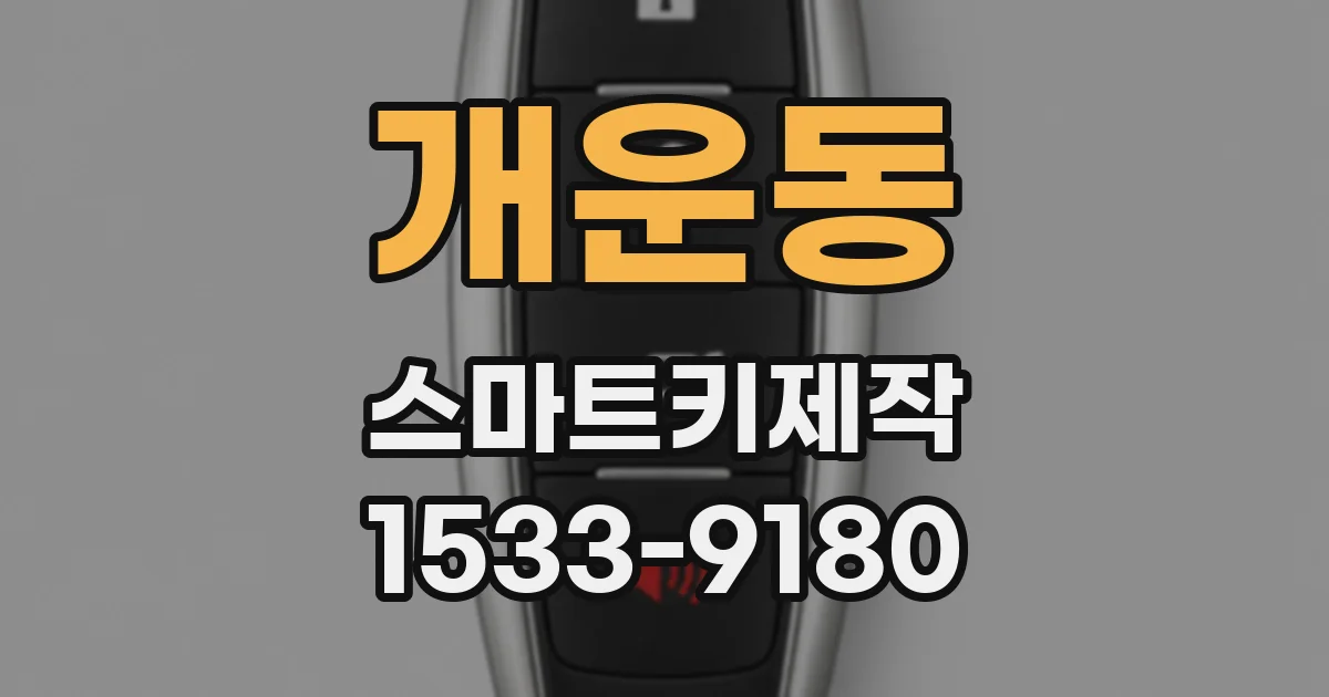 개운동 스마트키제작