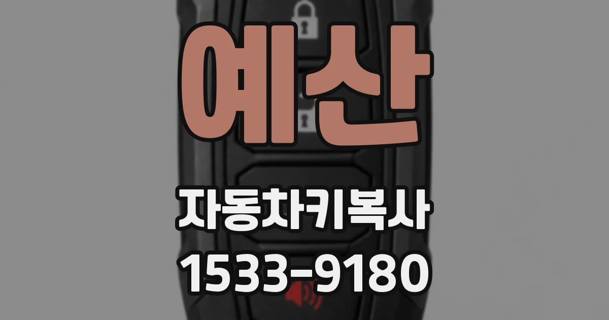 예산 자동차키복사