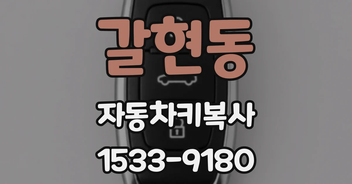 갈현동 자동차키복사