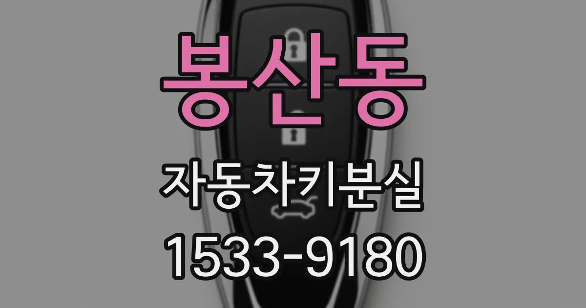 봉산동 자동차키분실