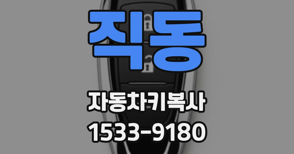 직동 자동차키복사