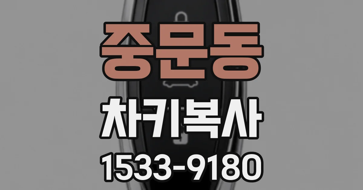 중문동 차키복사