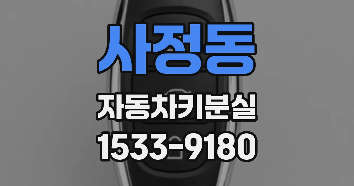 사정동 자동차키분실