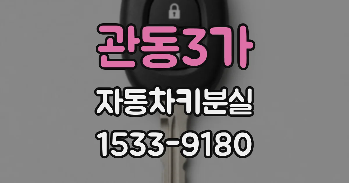 관동3가 자동차키분실