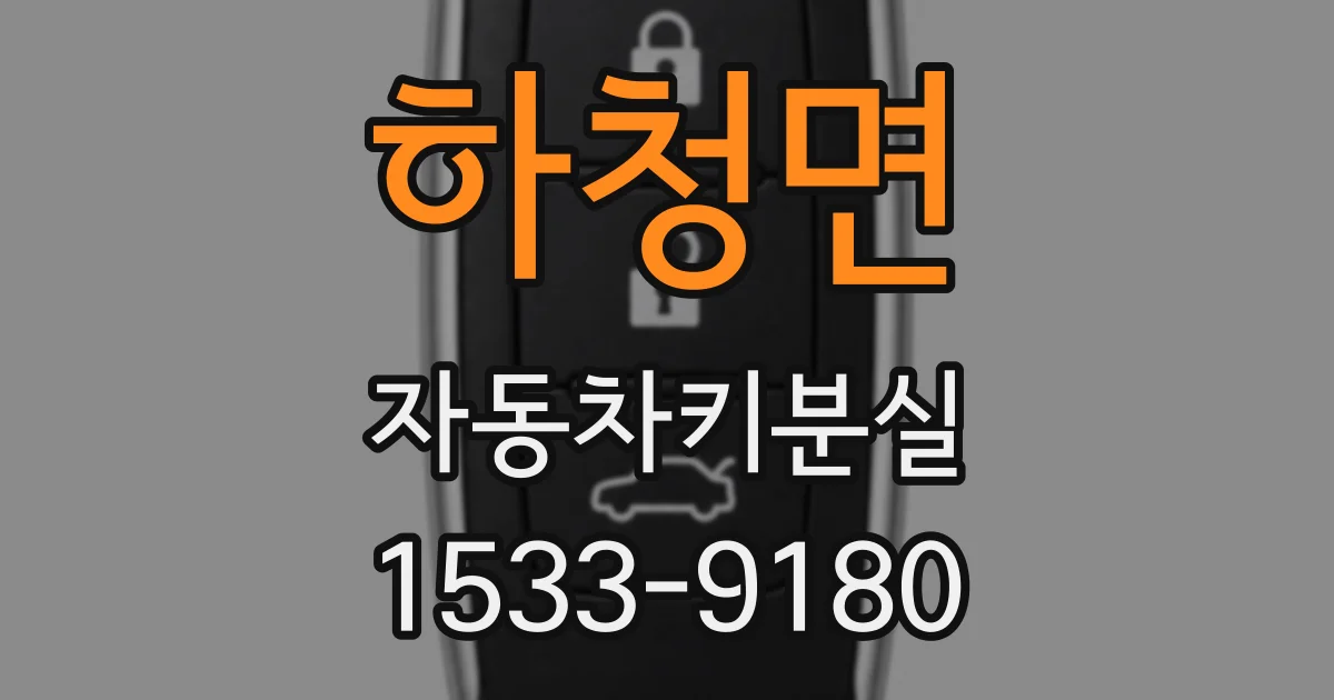하청면 자동차키분실