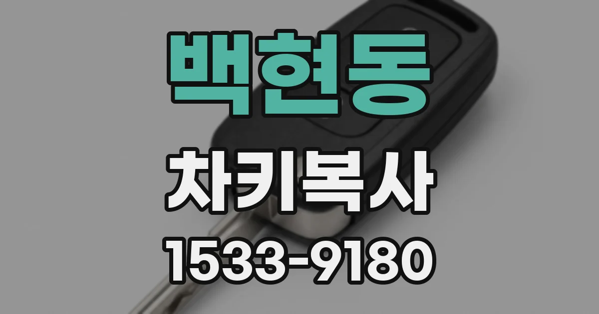 백현동 차키복사