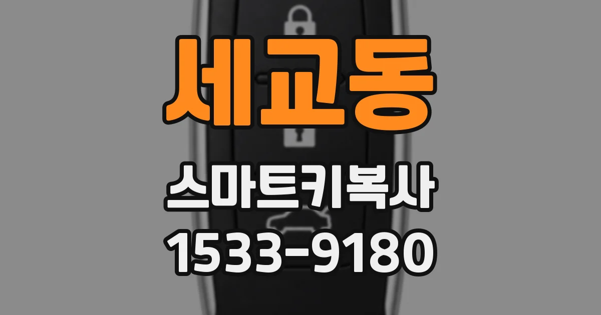세교동 스마트키복사