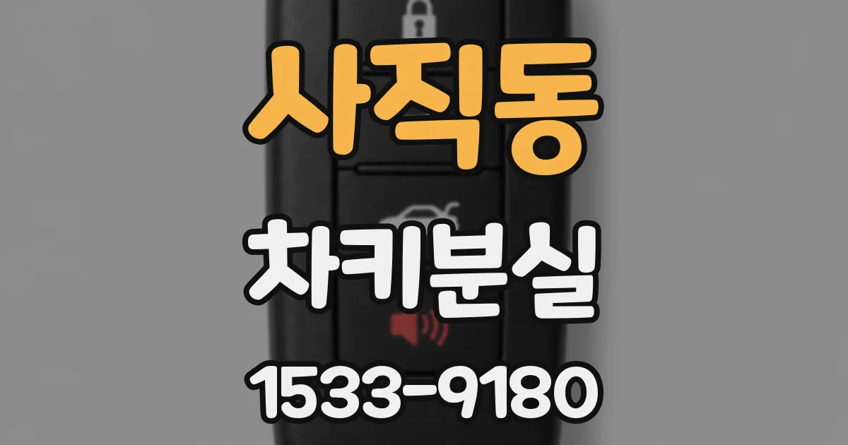 사직동 차키분실