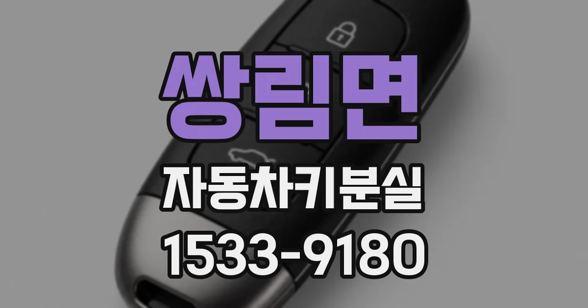 쌍림면 자동차키분실
