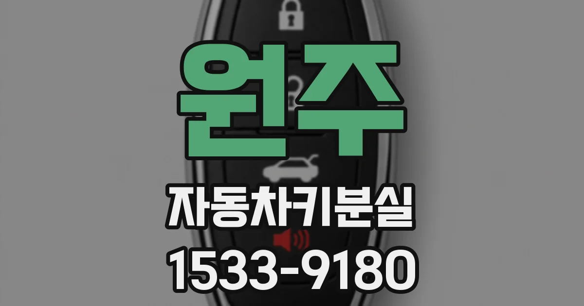 원주 자동차키분실