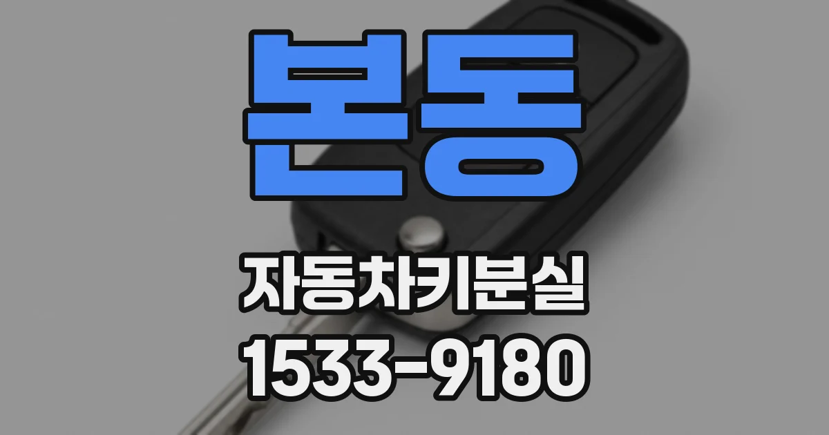 본동 자동차키분실