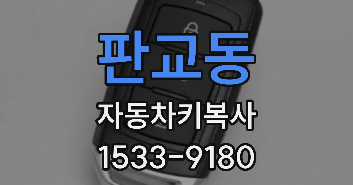 판교동 자동차키복사