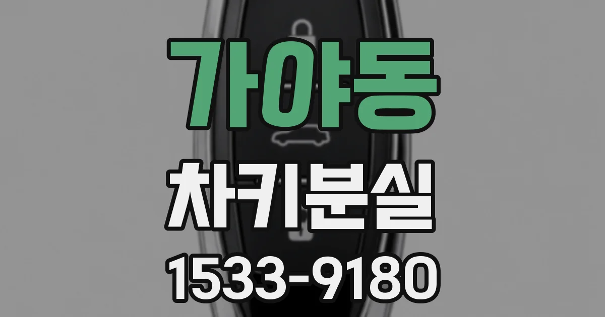 가야동 차키분실