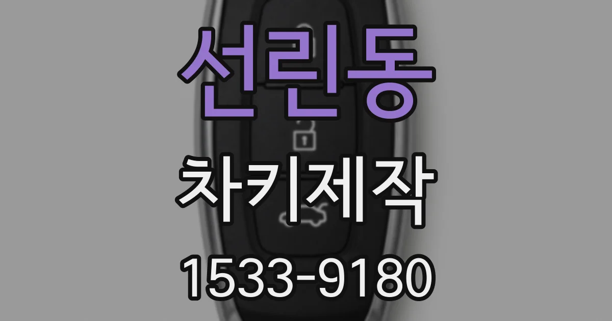선린동 차키제작