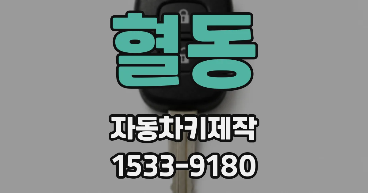 혈동 자동차키제작