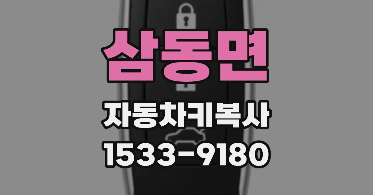 삼동면 자동차키복사