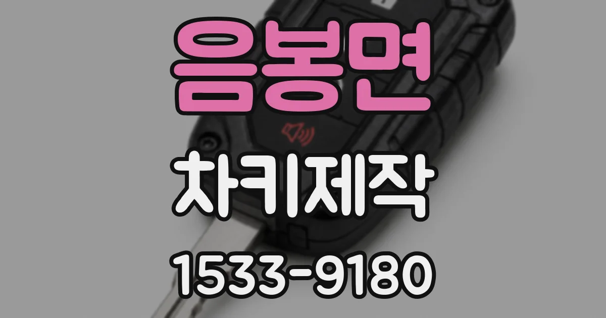음봉면 차키제작