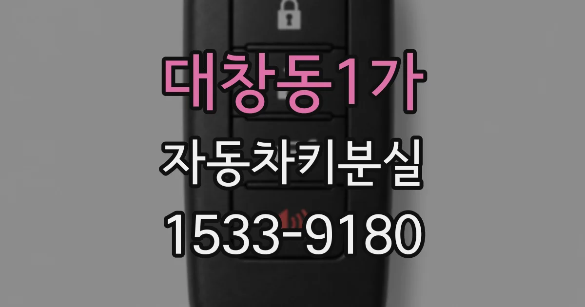 대창동1가 자동차키분실