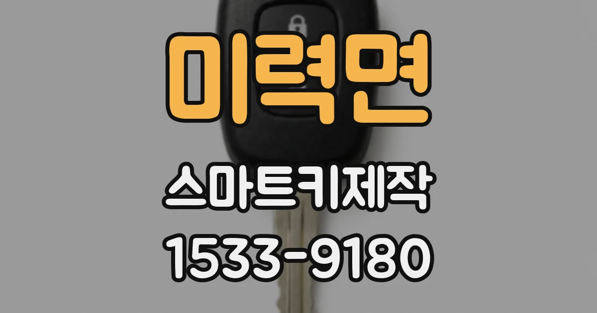 미력면 스마트키제작