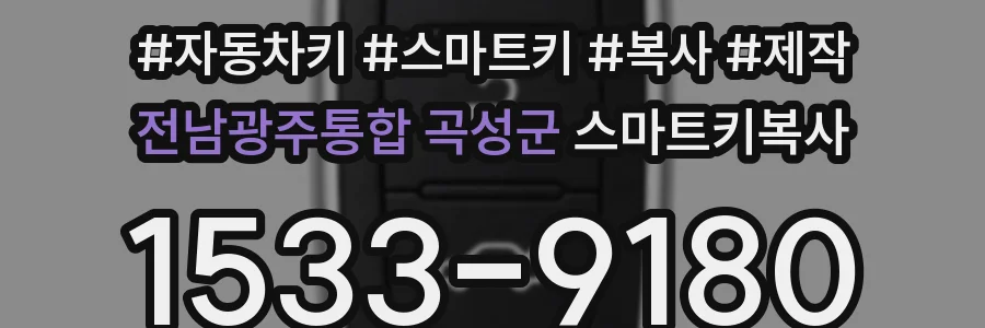 전남광주통합 곡성군 스마트키복사