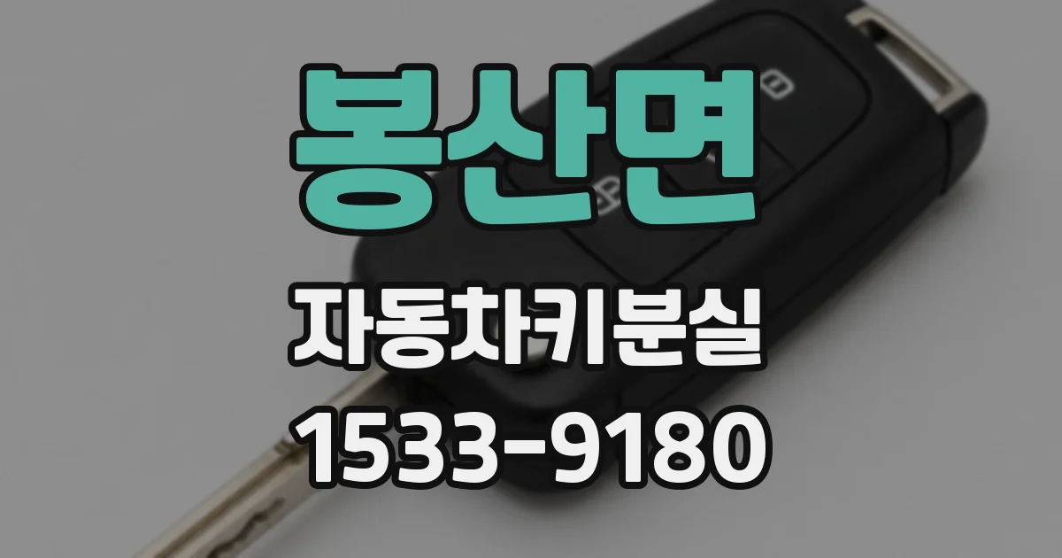 봉산면 자동차키분실
