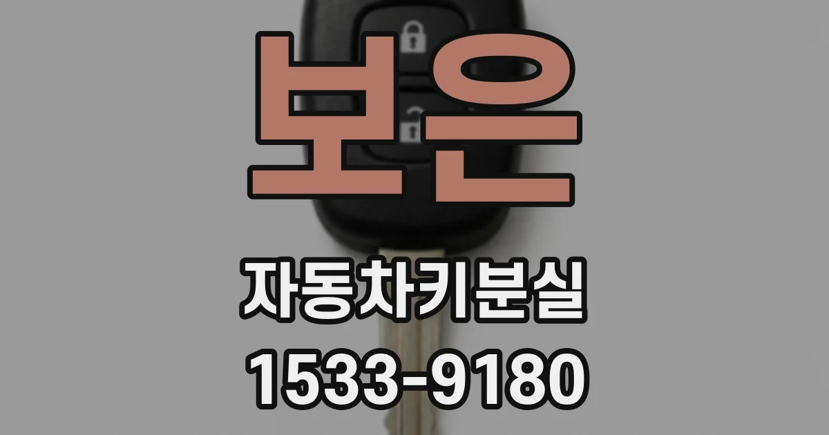 보은 자동차키분실