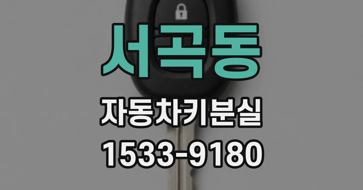 서곡동 자동차키분실