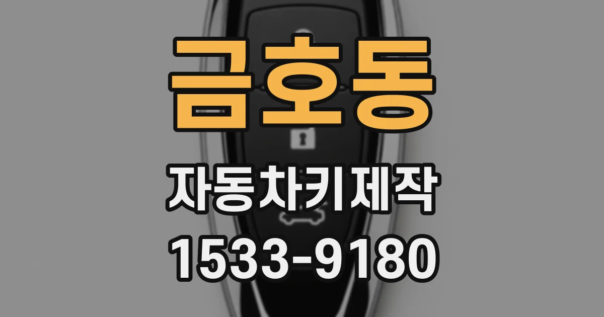 금호동 자동차키제작