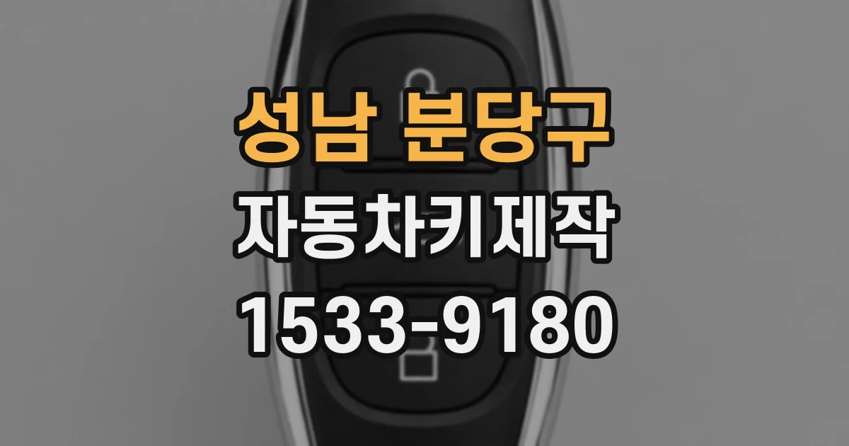 성남 분당구 자동차키제작