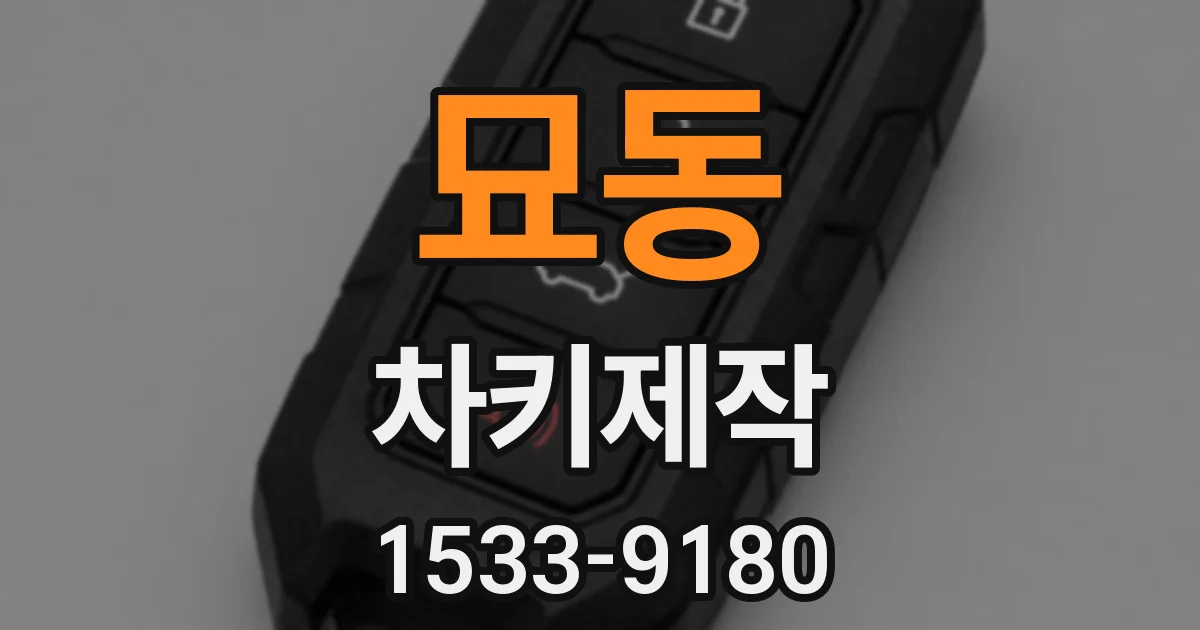 묘동 차키제작