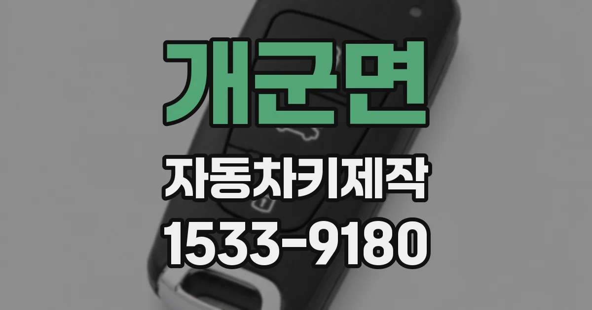 개군면 자동차키제작