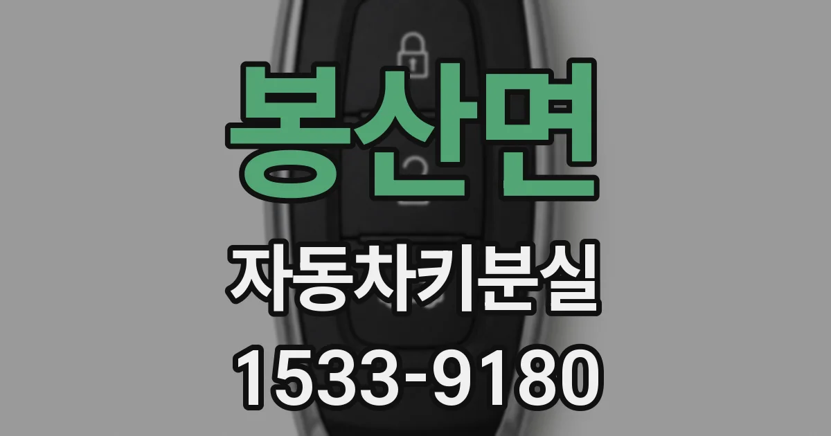 봉산면 자동차키분실