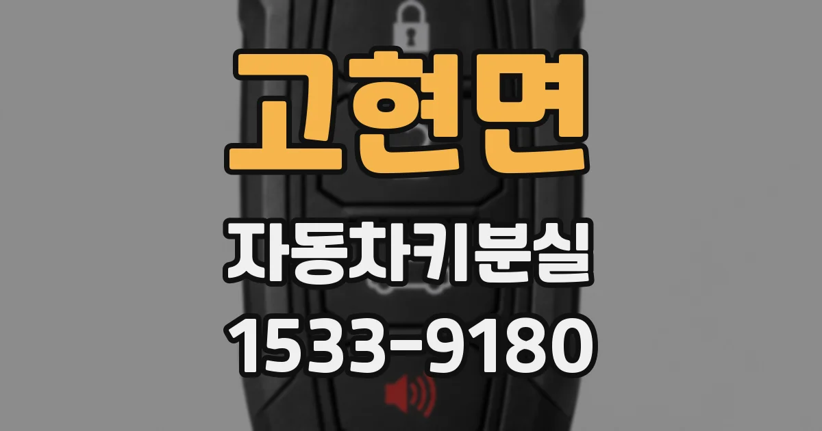 고현면 자동차키분실