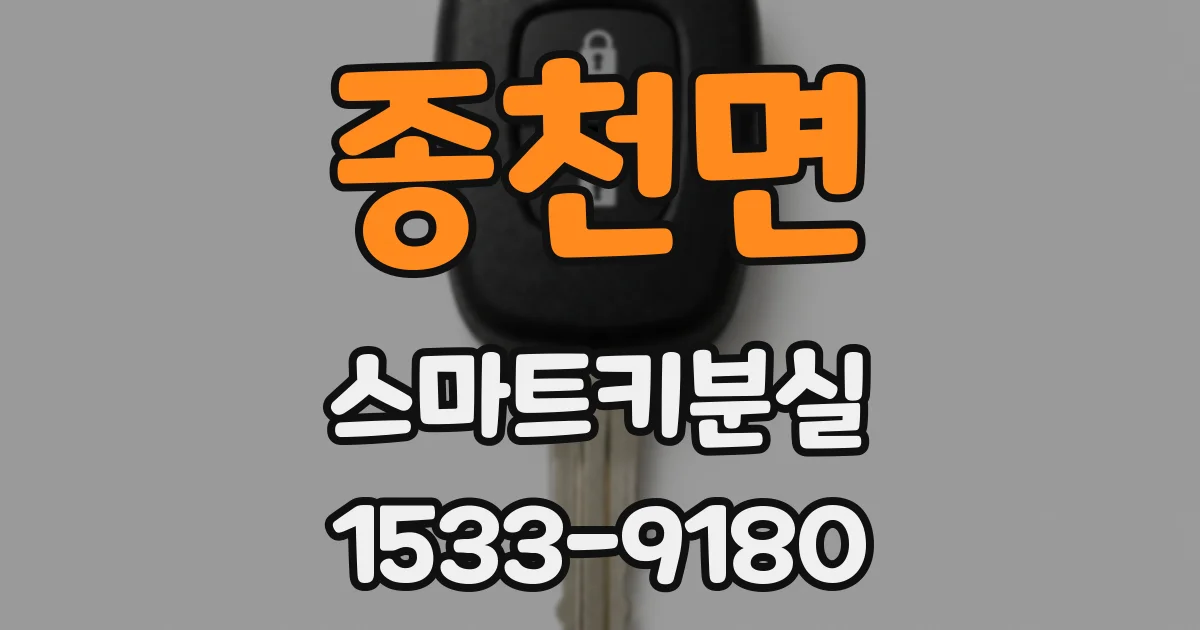 종천면 스마트키분실
