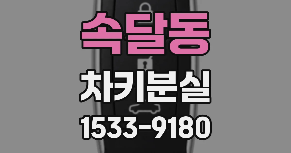 속달동 차키분실