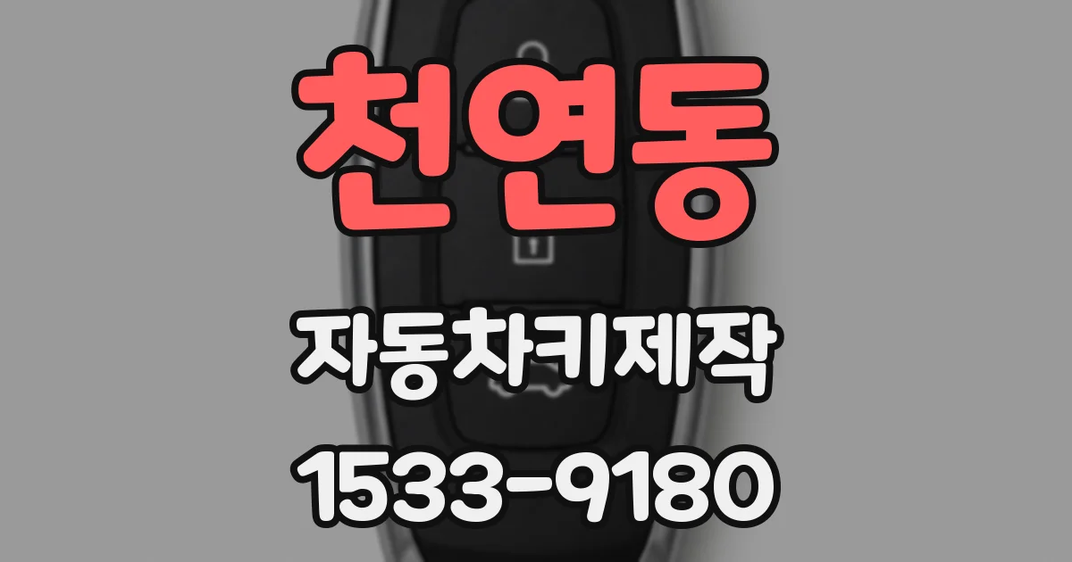 천연동 자동차키제작