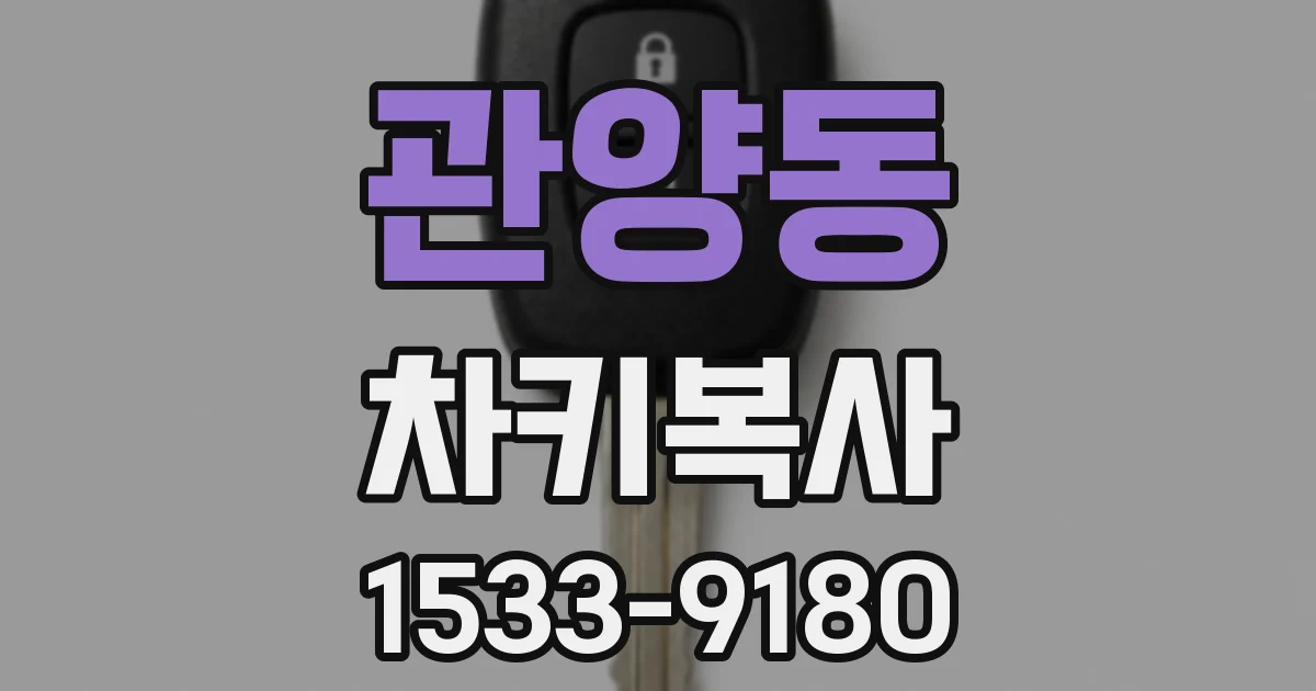 관양동 차키복사