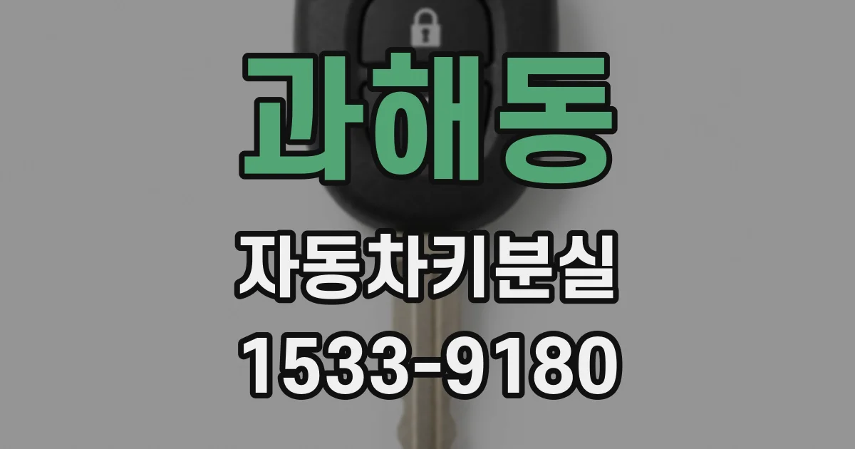 과해동 자동차키분실