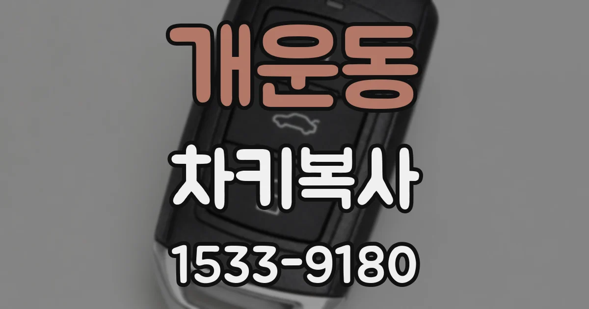 개운동 차키복사