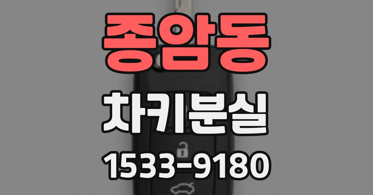 종암동 차키분실