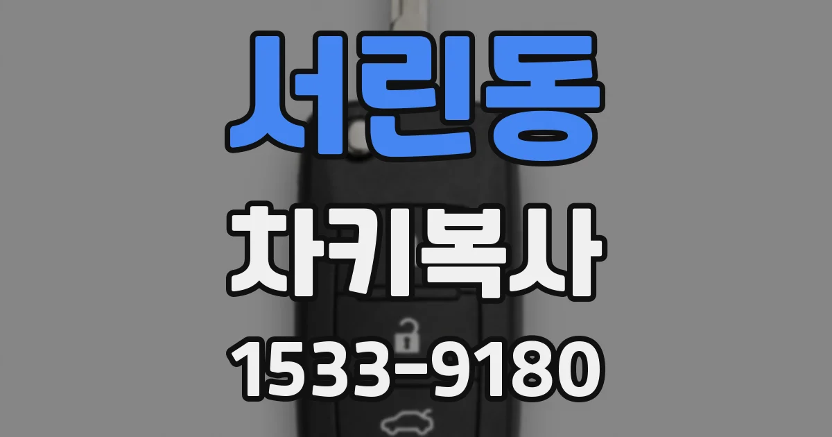 서린동 차키복사