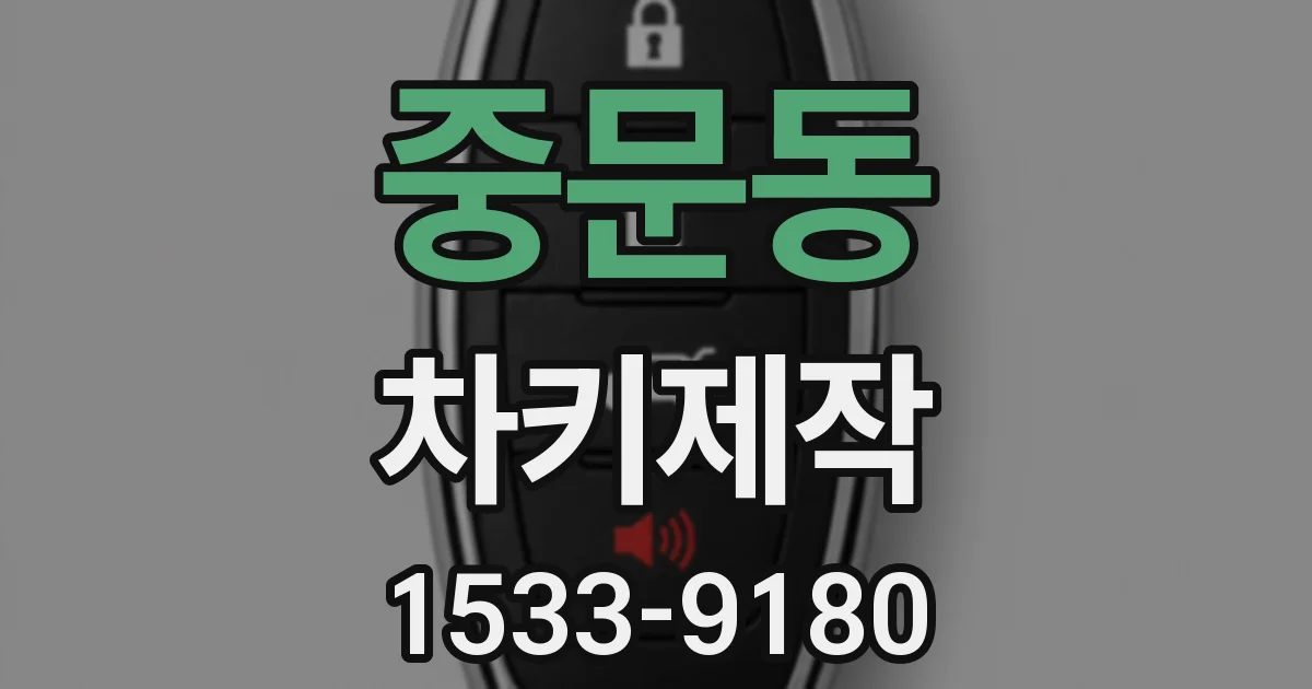중문동 차키제작