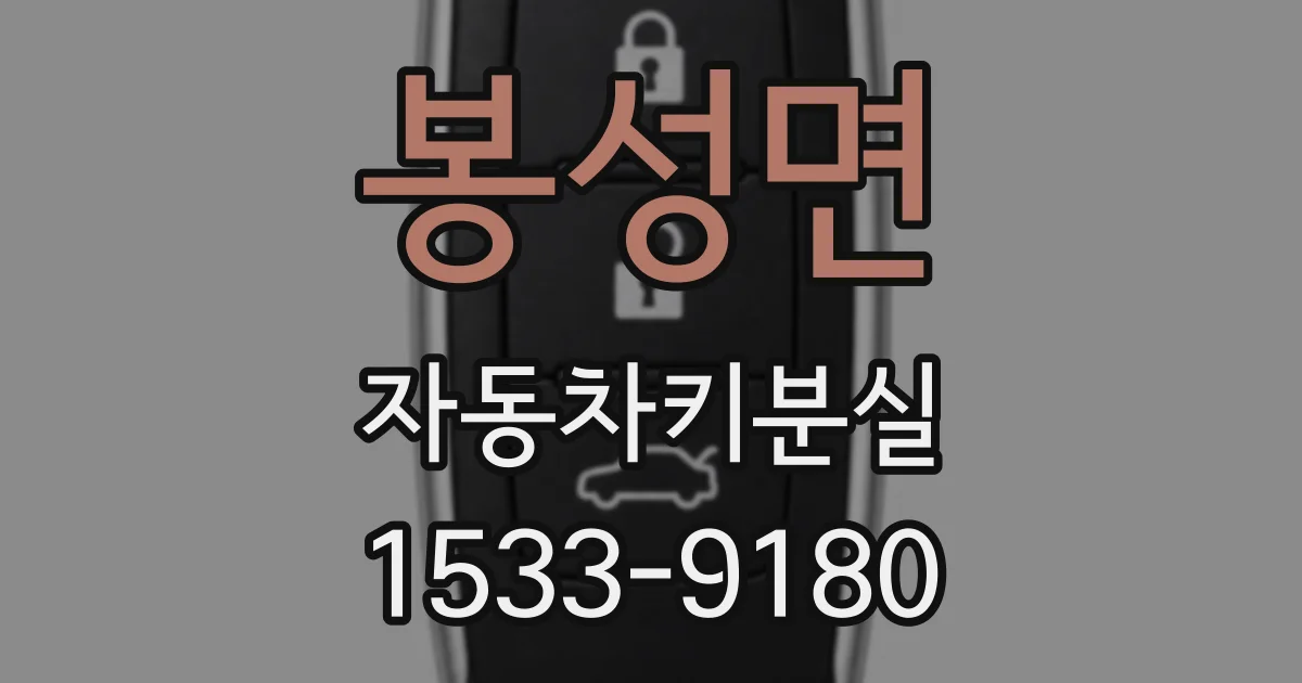 봉성면 자동차키분실