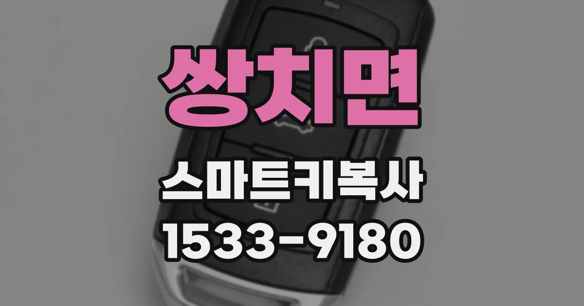 쌍치면 스마트키복사