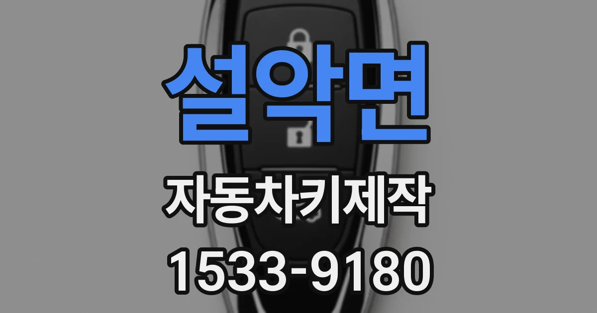 설악면 자동차키제작