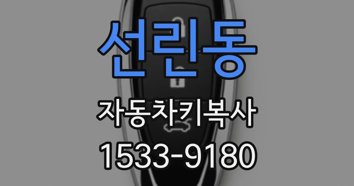 선린동 자동차키복사