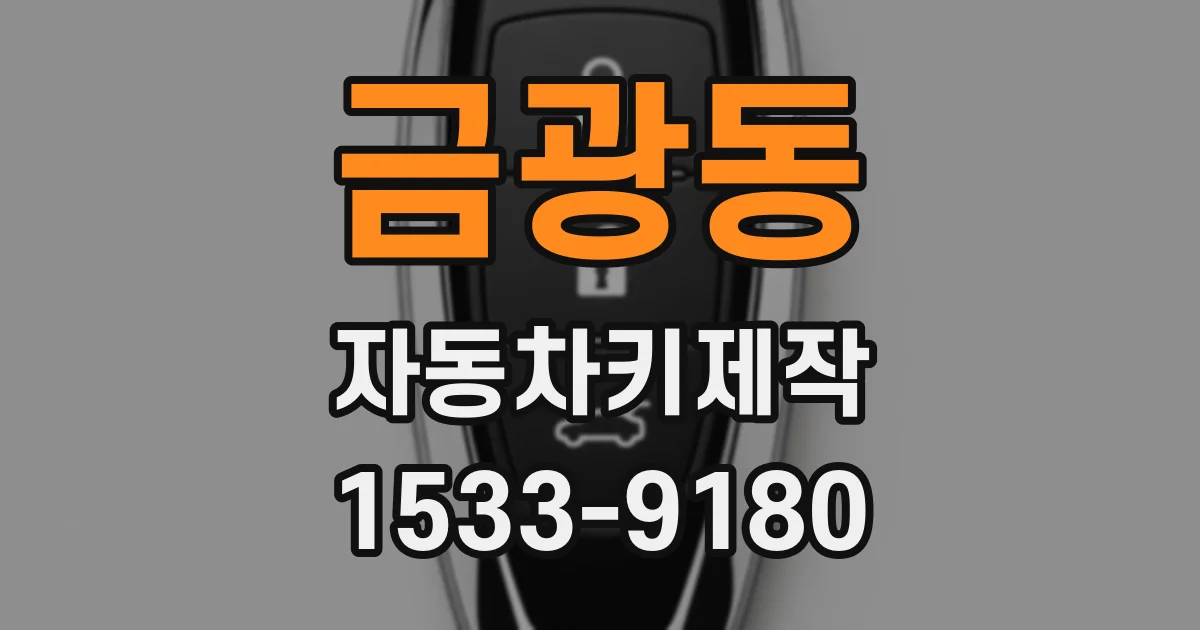 금광동 자동차키제작