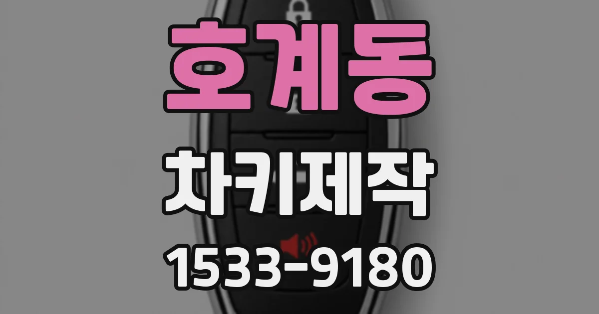 호계동 차키제작